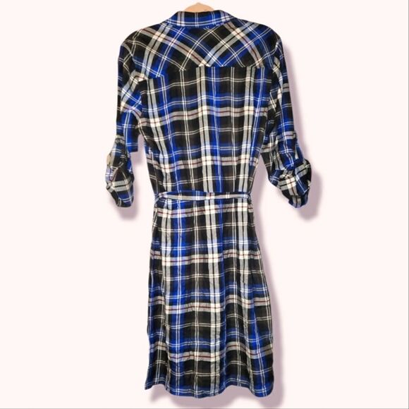 Nwt karen kane saffron sea plaid shirtdress size S - Picture 5 of 10